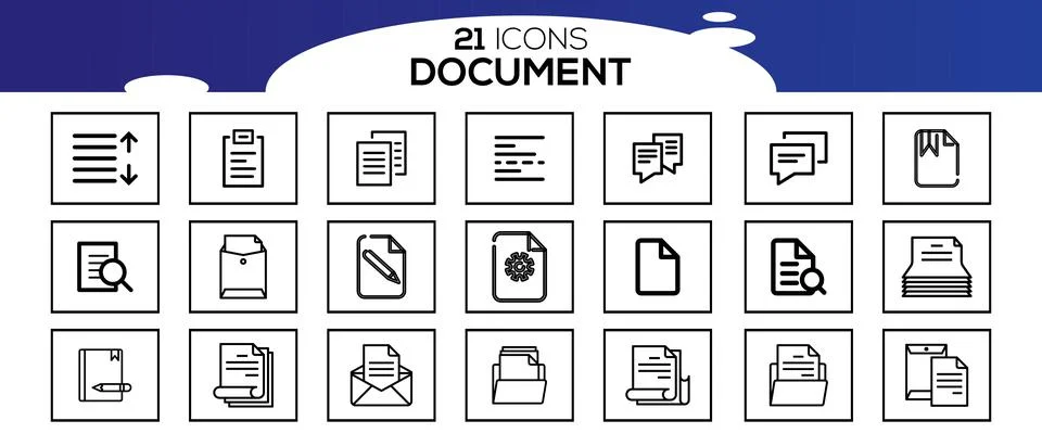 Simple Set of Document Line Icon. 스톡 일러스트