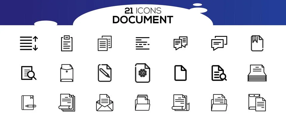 Simple Set of Document Line Icon. 스톡 일러스트