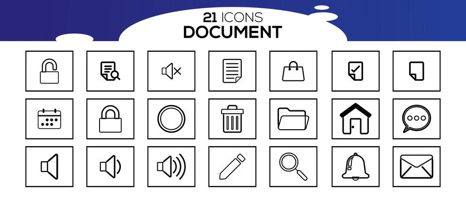 Simple Set of Document Line Icon. 스톡 일러스트