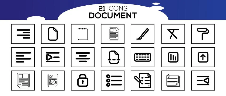 Simple Set of Document Line Icon. 스톡 일러스트