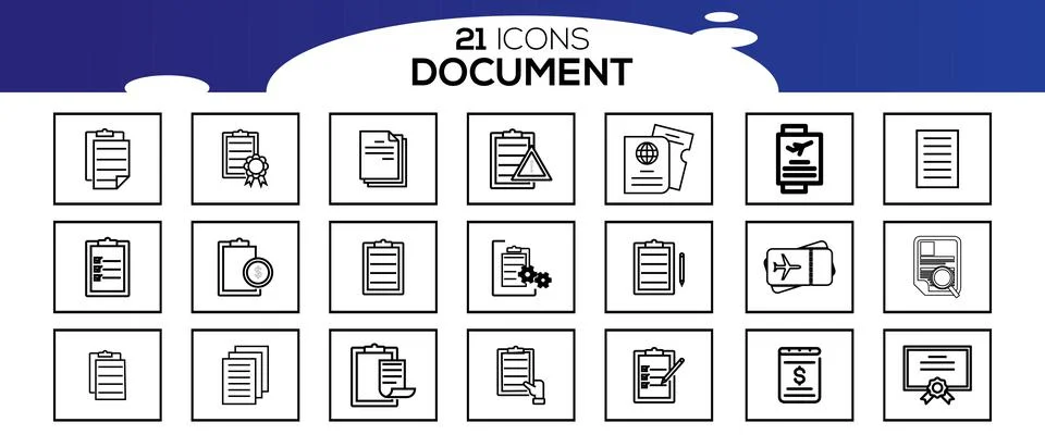 Simple Set of Document Line Icon. 스톡 일러스트