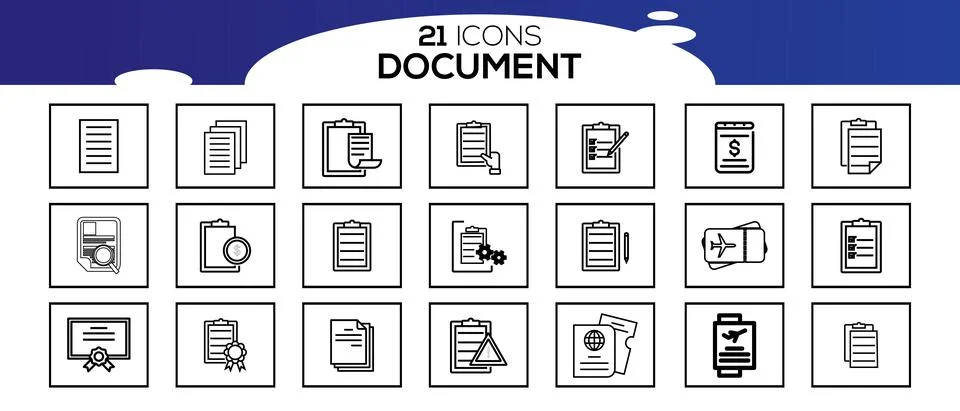 Simple Set of Document Line Icon. 스톡 일러스트