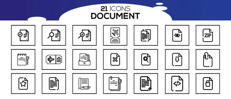 Simple Set of Document Line Icon. 스톡 일러스트