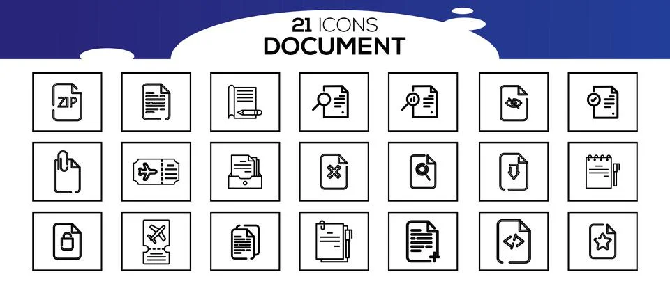 Simple Set of Document Line Icon. 스톡 일러스트