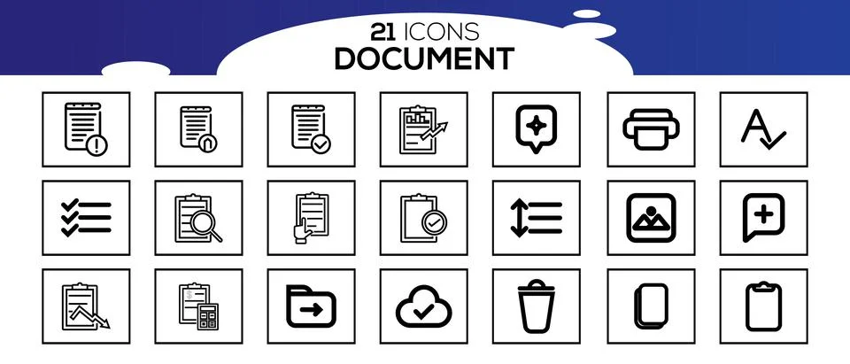 Simple Set of Document Line Icon. 스톡 일러스트