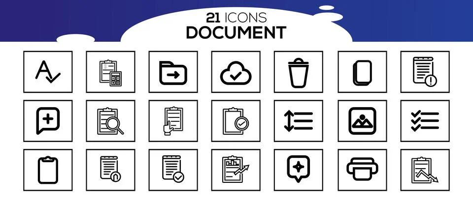 Simple Set of Document Line Icon. Stock Illustration