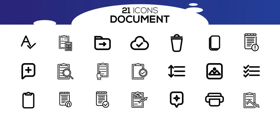 Simple Set of Document Line Icon. 스톡 일러스트