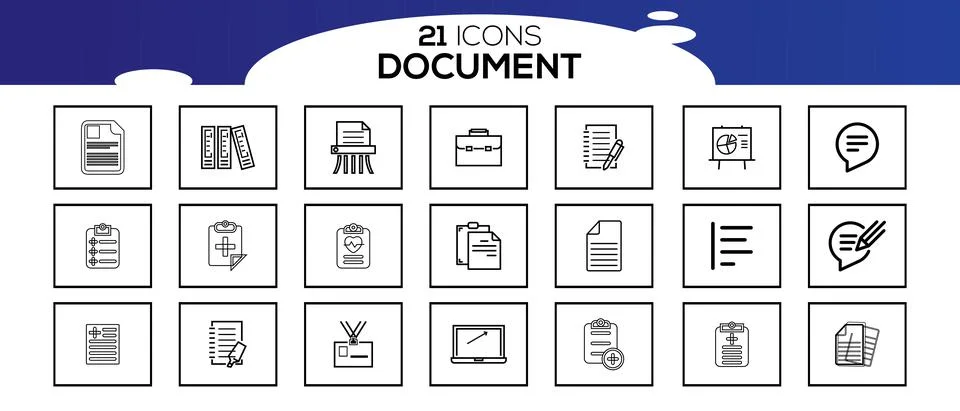 Simple Set of Document Line Icon. 스톡 일러스트