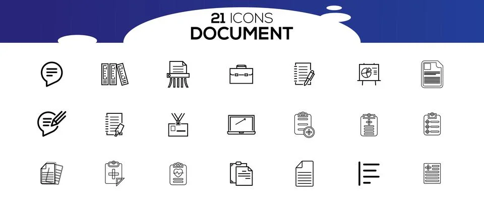 Simple Set of Document Line Icon. 스톡 일러스트