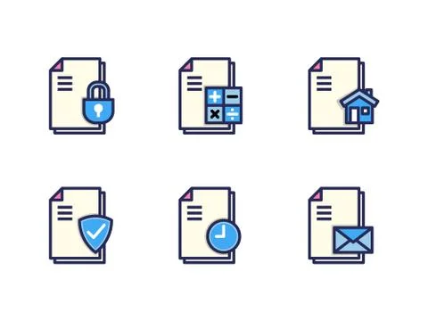 Simple Set of Document vector icon. Illustration isolated for graphic and web Stock Illustration