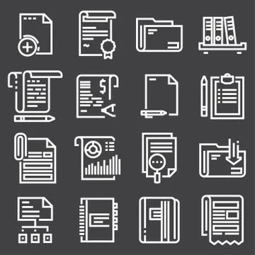 Simple Set of Document Vector Icons 库存插图