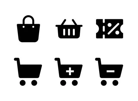 Simple Set of E Commerce Related Vector Solid Icons Stock Illustration