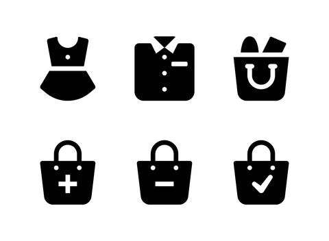 Simple Set of E Commerce Related Vector Solid Icons Stock Illustration