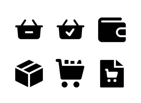 Simple Set of E Commerce Related Vector Solid Icons Stock Illustration