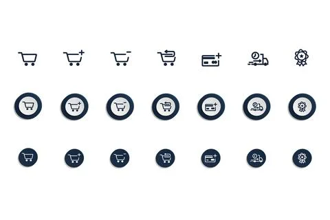 Simple set of e-commerce related vector line icons. Contains such Icons as St Stock Illustration