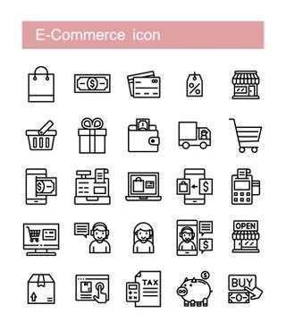 Simple Set of  E-commercevector icon. Illustration isolated for graphic and w Stock Illustration