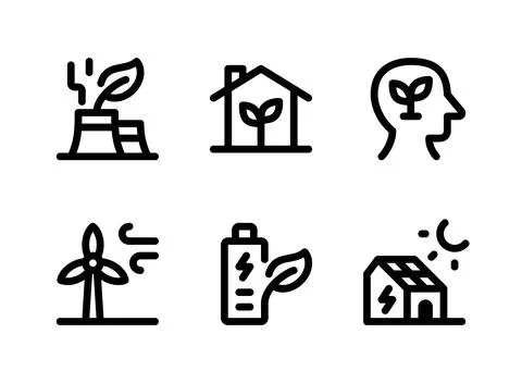 Simple Set of Ecology Related Vector Line Icons Stock Illustration