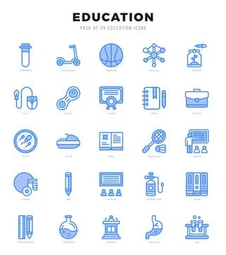 Simple Set of Education Related Vector Two Color Icons. 스톡 일러스트