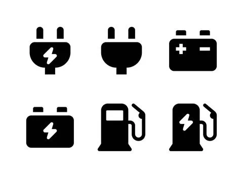 Simple Set of Energy Related Vector Solid Icons Stock Illustration