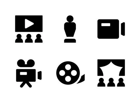 Simple Set of Entertainment Related Vector Solid Icons Stock Illustration
