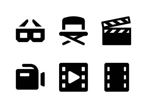 Simple Set of Entertainment Related Vector Solid Icons Stock Illustration