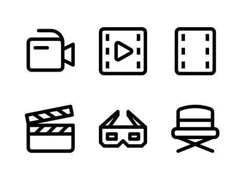 Simple Set of Entertainment Related Vector Line Icons Stock Illustration