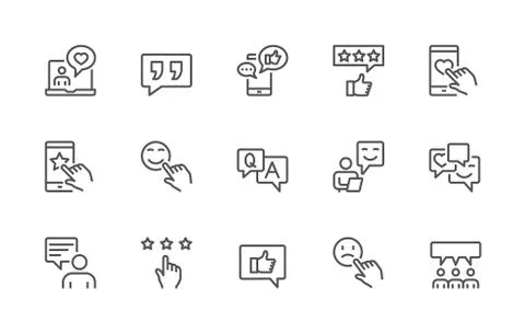 A simple set of Feedback related vector linear icons. Contains icons such as 스톡 일러스트