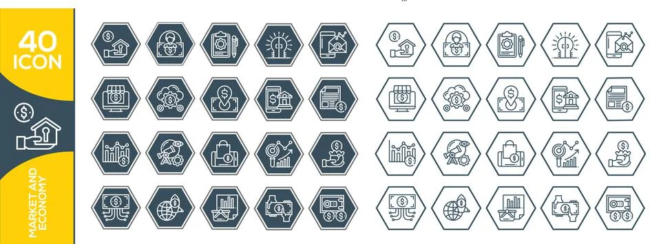 Simple Set of Financial Analytics Related Vector Line Icons. icons set. Busin Illustrazione stock