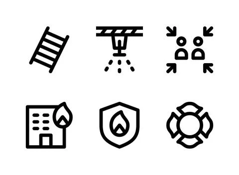 Simple Set of Firefighter Related Vector Line Icons Stock Illustration