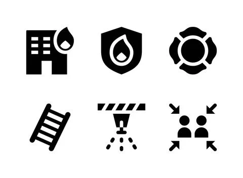 Simple Set of Firefighter Related Vector Solid Icons Stock Illustration