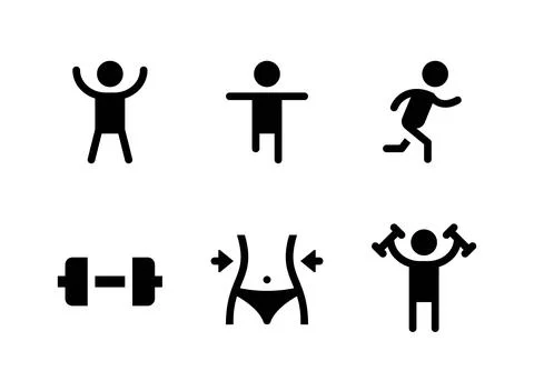Simple Set of Fitness Related Vector Solid Icons Stock Illustration