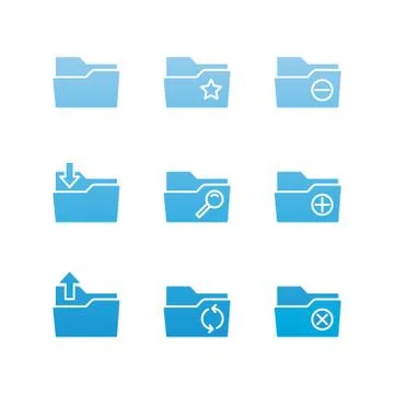 Simple Set of Folders Related Vector Line Icons. Contains such Icons as Stock Illustration