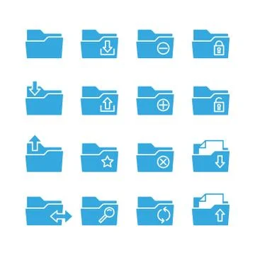 Simple Set of Folders Related Vector Line Icons. Contains such Icons as Stock Illustration