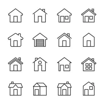 Simple Set of HOME vector icon. Illustration isolated for graphic and web des Stock Illustration