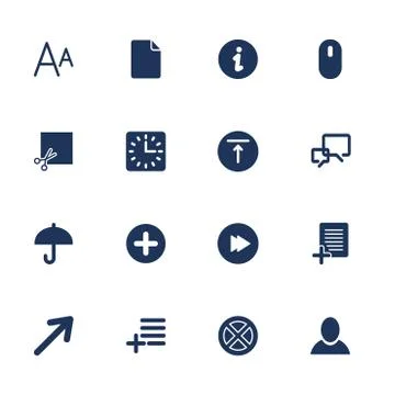 Simple set icon for app, programs and sites. Illustrazione stock