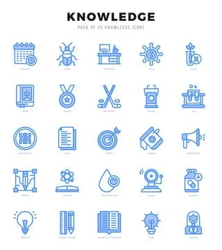 Simple Set of Knowledge Related Vector Two Color Icons. Stockillustratie