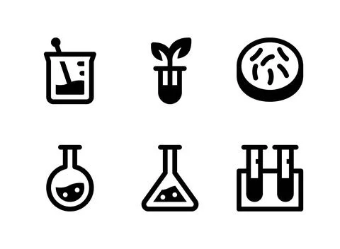 Simple Set of Laboratory Related Vector Solid Icons Stock Illustration