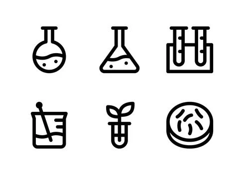 Simple Set of Laboratory Related Vector Line Icons Stock Illustration