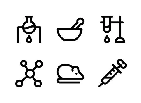Simple Set of Laboratory Related Vector Line Icons Stock Illustration