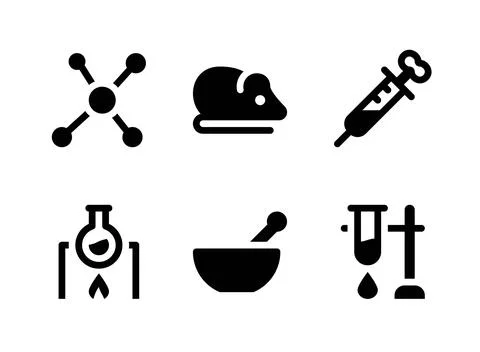 Simple Set of Laboratory Related Vector Solid Icons Stock Illustration