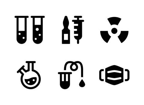 Simple Set of Laboratory Related Vector Solid Icons Stock Illustration