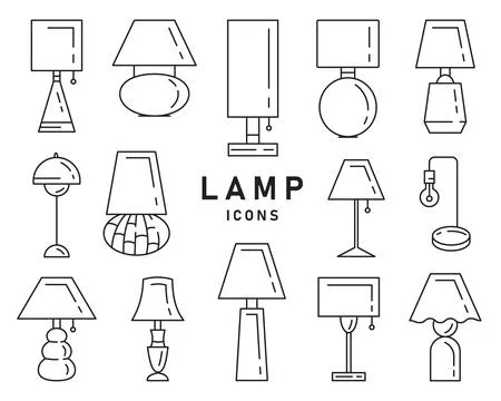 Simple Set of Lamps Stock Illustration