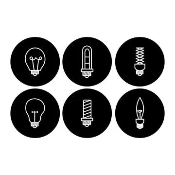 Simple Set of Light Bulb Related Vector Line Icons イラスト素材