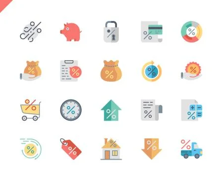 Simple Set Loan Flat Icons for Website Ilustración de archivo