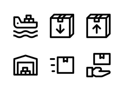 Simple Set of Logistic Related Vector Line Icons Stock Illustration