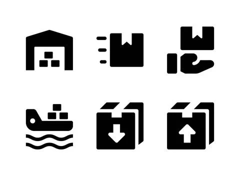 Simple Set of Logistic Related Vector Solid Icons Stock Illustration