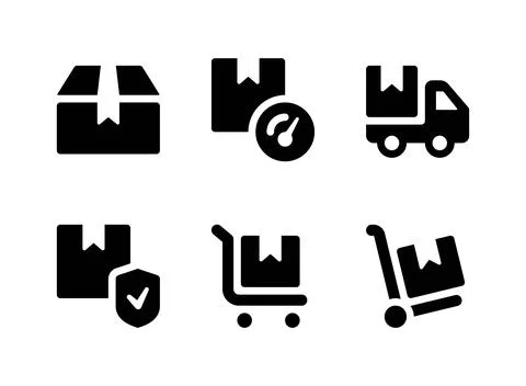 Simple Set of Logistic Related Vector Solid Icons Stock Illustration