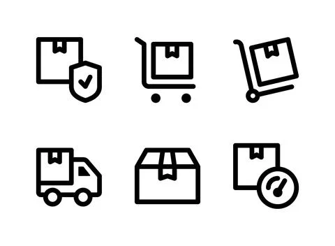 Simple Set of Logistic Related Vector Line Icons Stock Illustration