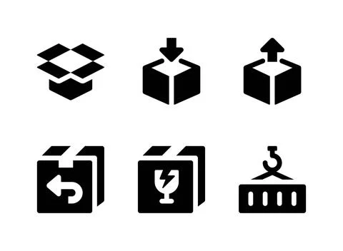 Simple Set of Logistic Related Vector Solid Icons Stock Illustration