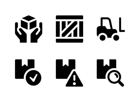 Simple Set of Logistic Related Vector Solid Icons Stock Illustration